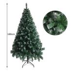Kunstkerstboom - 180 cm kerstboom met metalen standaard, hoogwaardige en duurzame kerstboom van pvc voor thuis, kantoor, winkels en hotels, groen + sneeuw, 180 cm