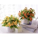Kunstblumen Künstliche Topfblumen，Kleine Bonsai für Hochzeit Zuhause Schreibtisch Tischplatte Outdoor，Mehrfarbig（Weiße Keramikvase） für jeden Anlass