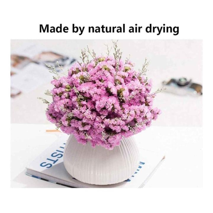 Kunstblumen Realistische künstliche Blume, künstliche Gypsophila-Blume mit Vase, getrocknete Blumen, Dekoration für Zuhause, Küche, Büro, Hotel für jeden Anlass