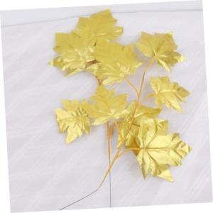 15St Tropische Partydekorationen Ahornblatt-Zweig weihnachtsdeko Christmas Decorations Golddekor Künstliche Ahornblätter Künstliche Blätter Hochzeit Material