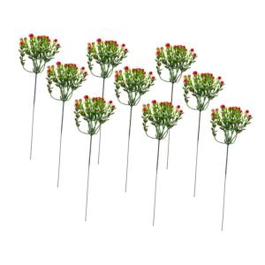 12st Kleine Schleierkraut-Dekoration Künstlicher Blumenstiel Blumenstrauß Dekor Dekorative Künstliche Blumenpflücker Gefälschte Blumen Elegante Kunstblumen Plastik Rot