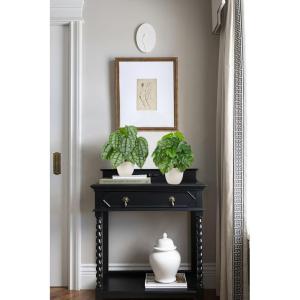 Set van 2 28 cm in pot voor woondecoratie, kunstkamerplanten, bloemstukken, thuis en op kantoor, desktop, bonsai, met potten, tafeldecoratie huis, balkon, kantoor decoratie