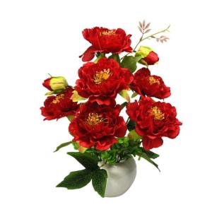 Kunstblumen Künstliche Pfingstrosen, Blumenarrangements, Zimmerpflanze für Heimbüro-Dekoration, künstliche Bonsai-Baum-Pfingstrose, 5 Farben für jeden Anlass