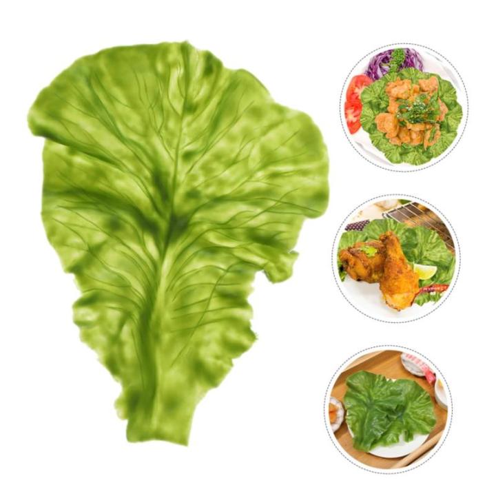 1 Satz Lebensmitteldekor Kunstpflanze Künstliche Pflanzen Künstliches Gemüse Lebensechtes Gemüse Realistisches Gemüseblatt Simulation Von Salatblattmodellen PVC Green 4 Stück