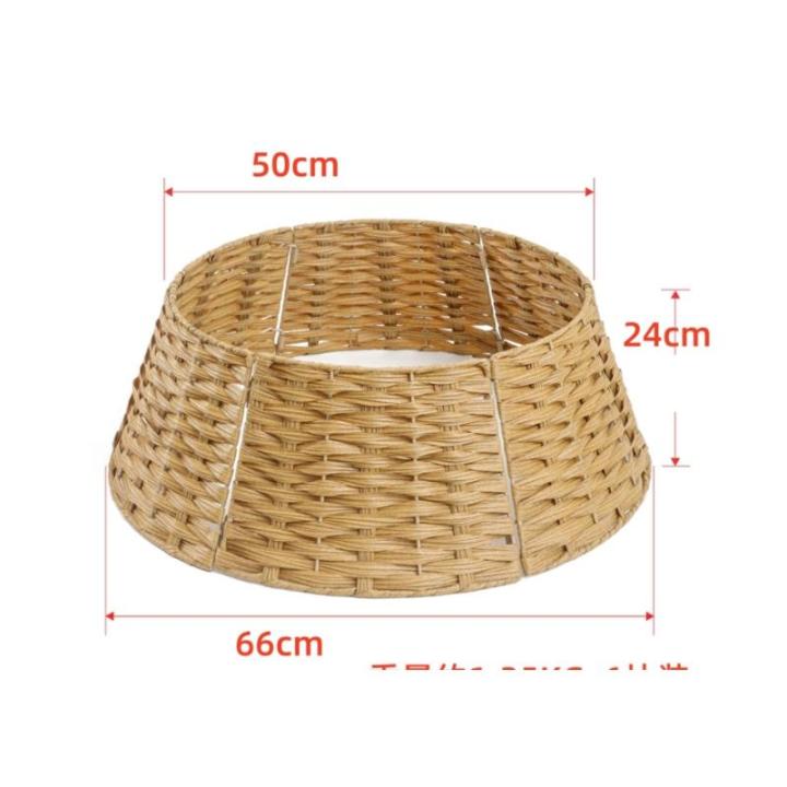 Dekorationen Baum Rock Geflochtener Rattan-Weihnachtsbaumkragen, Rustikaler Bauernhaus-Korbgeflecht, Großer Baumrock Weihnachtsbaum Basis Ring(50x64x21cm)