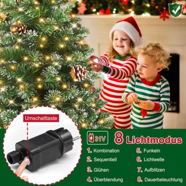 Kunstkerstboom met verlichting, groen, pvc, met sneeuweffect, dennenappels, led, pvc, kerstboom, decoratieve boom met standaard, kerstdecoratie voor kerstdecoratie