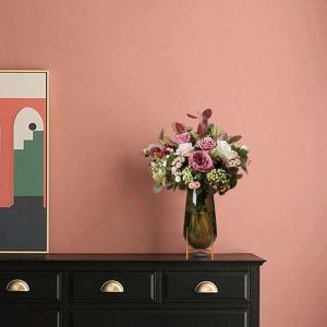 Kunstblumen Künstliche Blumen für den Innenbereich, Hortensie mit Glasvase, Seidenrosen-Topf, Blumenstrauß, Dekoration, Zubehör, Kunstblume für jeden Anlass