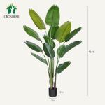 Künstliche Paradiesvogel Pflanze 180cm künstliche Tropische Palme mit 13 Blättern perfekte künstliche Pflanzen im Topf für drinnen und draußen Haus Büro Garten Moderne Dekor