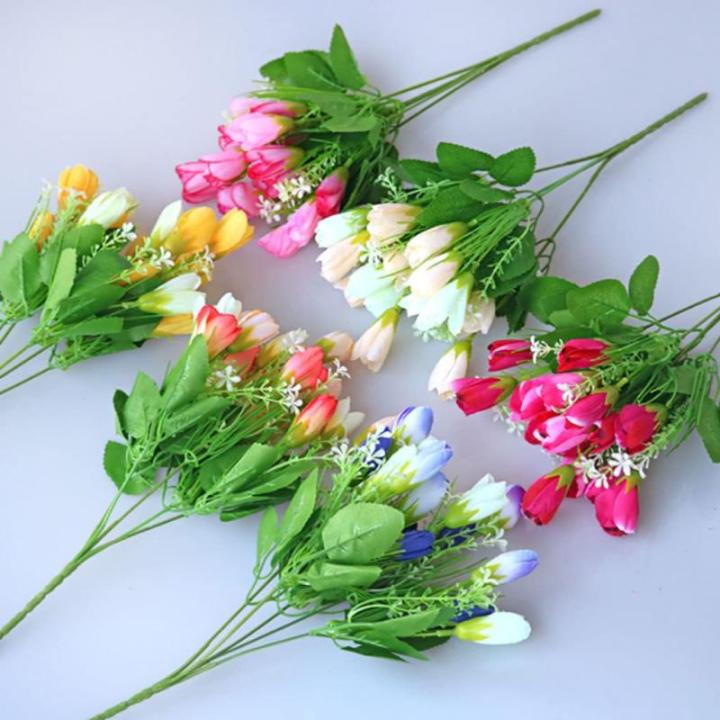Kunstblumen Künstliche Tulpenblumen, für Partys, Zuhause, Hochzeit, Dekoration, Geschenkidee zum Muttertag, Plastikblumentopf, Raumdekoration für jeden Anlass