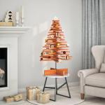 Kerstboom, dennenboom hout om te versieren, kerstboom houten boom DIY kerstdecoratie decoratieve boom kerstdecoratie, wasbruin 100 cm massief hout grenen