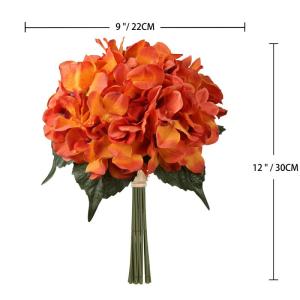 Kunstbloemen, hortensia, kunstbloemen, zijden bloemen, 9 koppen, boeket voor bruiloft, thuis, feest, tafel, keuken, kantoor, decoratie