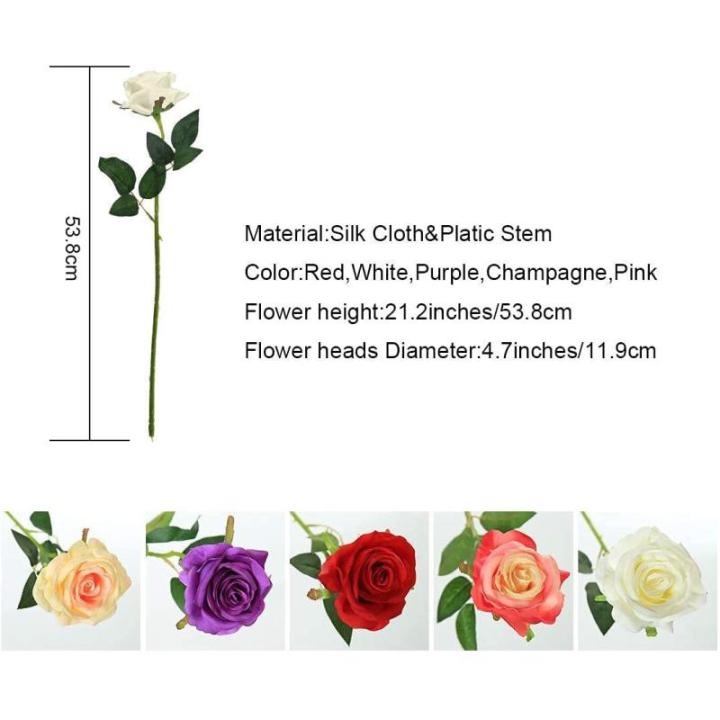 10 stuks zijden kunstrozen, bruidsboeket, bloemen voor tuin, verjaardagsfeest, thuis, bruiloftsdecoratie, witte rozen