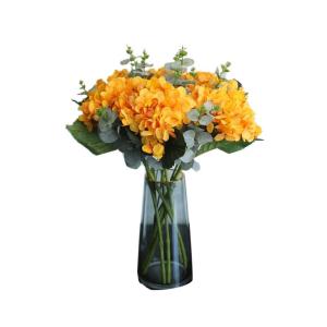 Kunstblumen Künstliche Blumen für Hochzeit, Party, Esstisch, künstlicher Blumenstrauß aus Hortensien mit Glasvase für jeden Anlass
