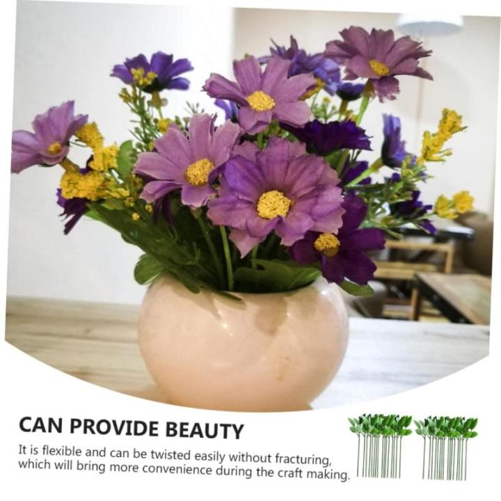 120 STK Rosenstiel Blumen Machen simulierte Blumenstiele Kunstblätter künstliche blüten Artificial künstliche Rosen bastelt Blumendraht Material für künstliche Blumen Draht.
