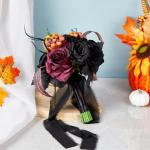 Hochzeitssträuße Schwarze Sträuße Künstliche Blumen für Brautjungfern