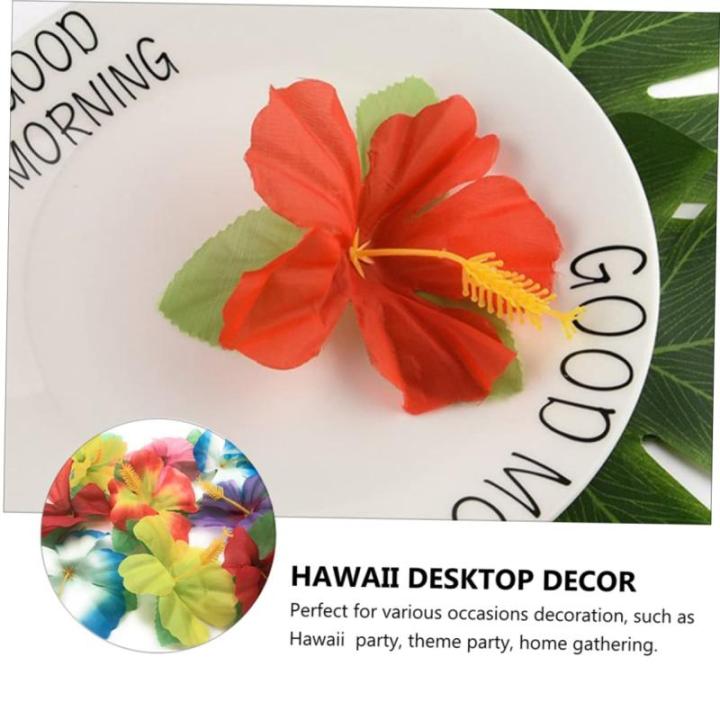 1 Satz Simulation Hibiskus Künstliche Hawaiianische Tropisches Blumendekor Abs Hochzeitsdeko Künstliche Blüten Hawaii-blumendekor Künstliche Blumenarrangements Stoff 72st