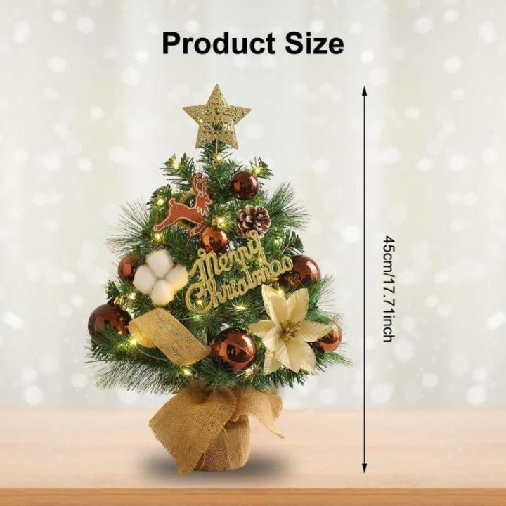 Kleiner Weihnachtsbaum mit Beleuchtung Mini Weihnachtsbaum Klein Geschmückt LED Tisch Tannenbaum Künstlich Klein mit Lichterkette Weihnachtsbäume mit Weihnachtsdeko DIY Tischdek