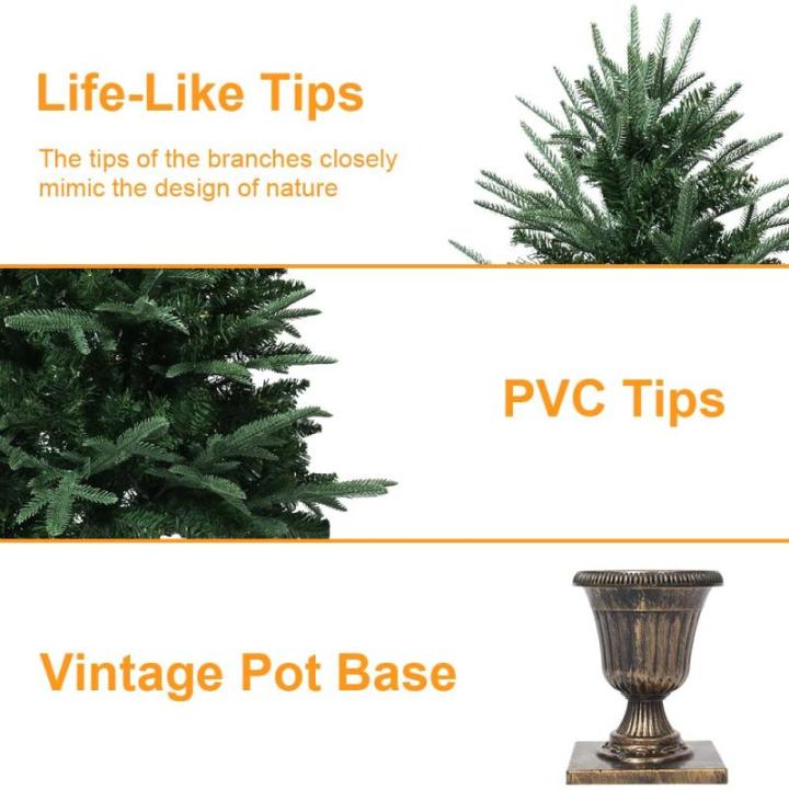 Kunstkerst, groen, 120 cm, 2 soorten dennenblad, 320 takken, 10 meter kerstboom, pvc/PE, bladeren met retro basis voor kerstdecoratie