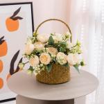 4 Bündel Pfingstrose Künstliche Blumen Champagner Blumen Seidenpfingstrosen Blumensträuße für Hochzeit Partei Tischaufsätze Blumenarrangement Heim Küche Dekor