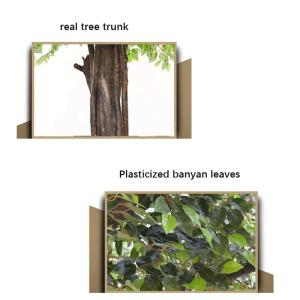 Lebensechter Kunstbaum 150 cm/4,9 Fuß künstlicher Baum, künstlicher Banyanbaum mit echten Holzstielen, künstliche Pflanzen, grüne Töpfe für Zuhause und Innendekoration Dekor