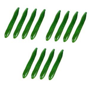 3 Sätze Simuliertes Gemüsemodell Künstliche Gurke Fotografie-Requisite Simulation Grüne Gurke Kunstgurken-Requisite Restaurant-gurken-Requisiten Schaum Green 4 Stück * 3