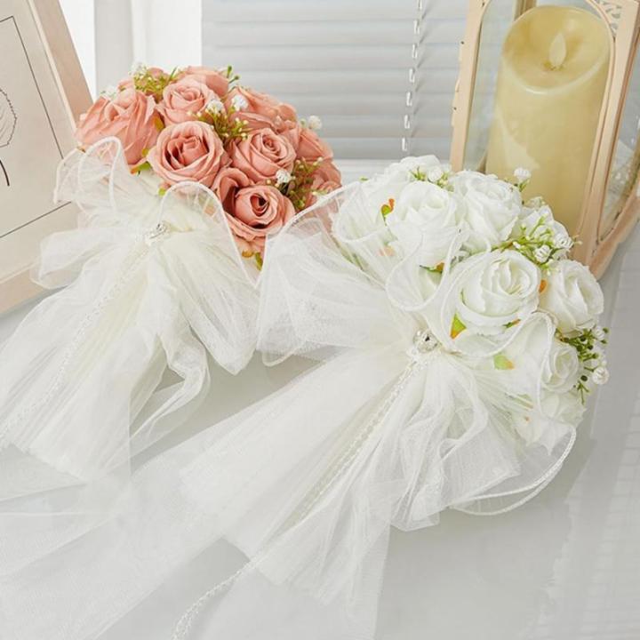 Handgefertigter künstlicher Rosenstrauß für die Hochzeitsfotografie