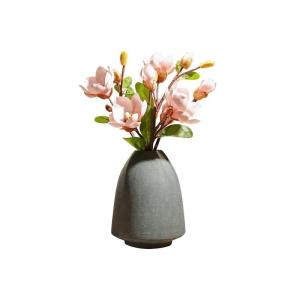 Kunstblumen Künstliche Retro-Magnolienblume mit Vase – Seidensimulationsblüte für Zuhause, Veranda und Event-Dekoration – lebensecht für jeden Anlass