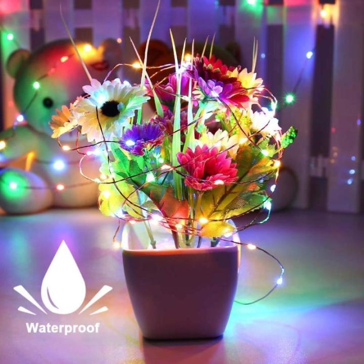 Kleurrijke Outdoor Kerstverlichting 10M 100 LEDs Koperdraad Lichtgevende Kettingen Indoor Waterdicht 8 Modi Lichtgevende Garland Fairy Lights Decoratief voor Kerst Tuin Home Party 