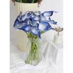 Blaue künstliche Calla-Lilien, fühlen sich echt an, blaue Calla-Lilien, Kunstblumen, Arrangement, Blumenstrauß für Zuhause, Garten, Büro, Party, Hochzeit, Blumenstrauß, Tafel