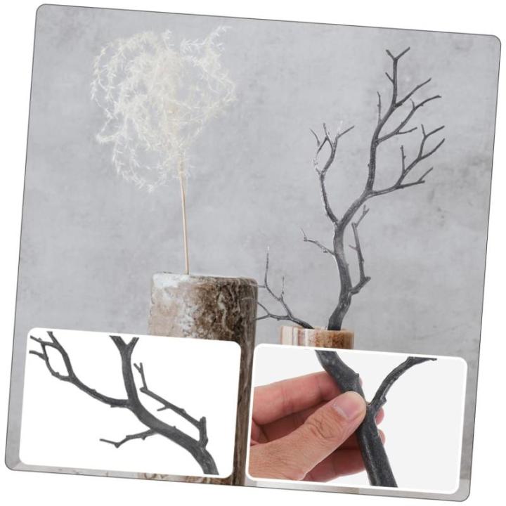 4 stuks kunsttakken, bodem, gedroogde takken, gedroogde takken, bruiloftsdecoraties, vaas, kunststelen, Halloween-takken, boom, olietak, rank, gewei, plastic