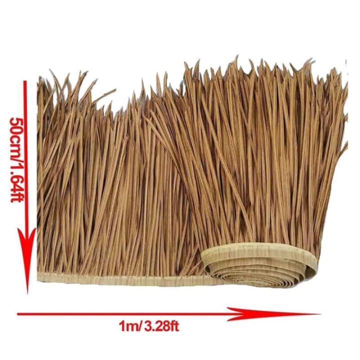 Simulation Thatch Tile Plastic Natural Wild Fake Straw Artificial Fake Thatch Straw Dekoration Bauernhaus Traufe Stroh Pe Flame Retardant Plastic (Farbe: Farbe 1,Größe: 0,5 x 2 m