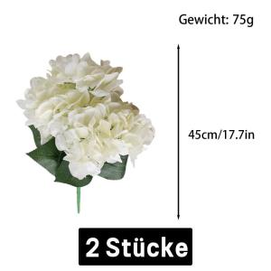 Hortensia 1111 Kunstbloemen, 72 stuks, hortensia, kunstbloemen, realistisch boeket voor bruiloften, feesten, kantoor, woondecoratie, wit