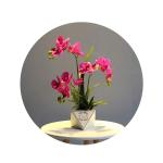 Kunstblumen Künstliche Blumen, 3 Zweige Orchideen im Topf, lebensechte künstliche Schmetterlingsblumen mit Keramikvase, Heimbüro-Dekoration für jeden Anlass
