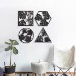 Houten bladeren muur decor, blad muur opknoping, 4 bladeren muur kunst, minimalistische muur decor, Boho muur kunst, woonkamer muur decor, slaapkamer decor