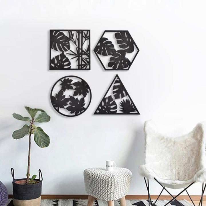Houten bladeren muur decor, blad muur opknoping, 4 bladeren muur kunst, minimalistische muur decor, Boho muur kunst, woonkamer muur decor, slaapkamer decor