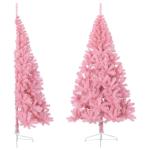 Kunstkerstboom met standaard, 180 cm hoog, kunstdennenboom, kerstdecoratie, kerstboom, kunstboom, hoge pvc en staal, roze