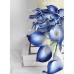 Blaue künstliche Calla-Lilien, fühlen sich echt an, blaue Calla-Lilien, Kunstblumen, Arrangement, Blumenstrauß für Zuhause, Garten, Büro, Party, Hochzeit, Blumenstrauß, Tafel