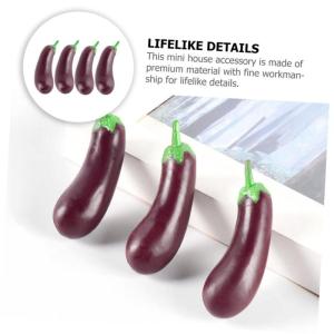 4 Sätze Simulation Aubergine Dekoratives Auberginenmodell Hausmodell-Dekoration Miniatur Aubergine Zarte Miniatur-aubergine Realistisches Miniaturspielzeug Mini-dekor 4 Stück * 4