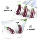 5 Sätze Simulation Aubergine Dekorative Mini-hausdekoration Interessantes Miniaturspielzeug Kdis-Spielzeug Zarte Miniatur-aubergine Kinderspielzeug Mini-Essen PVC 4 Stück * 5
