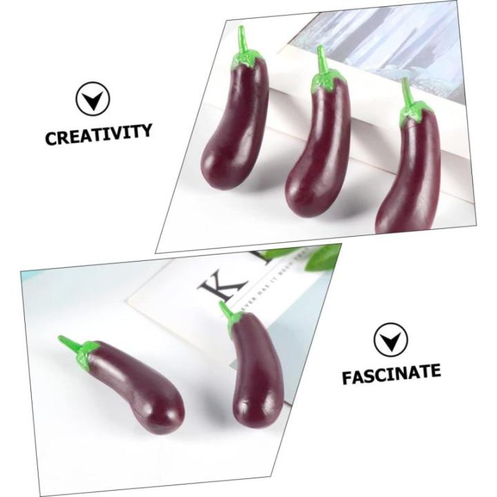 5 Sätze Simulation Aubergine Dekorative Mini-hausdekoration Interessantes Miniaturspielzeug Kdis-Spielzeug Zarte Miniatur-aubergine Kinderspielzeug Mini-Essen PVC 4 Stück * 5