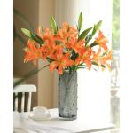 Kunstblumen Künstliche Blumen in Vase, gefälschte Lilien-Blumenarrangement, Lilien-Blumenstrauß, für Home Hotel Flower Party Decor für jeden Anlass