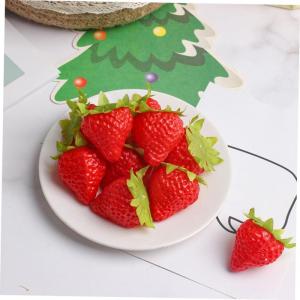 1 Satz Künstliche Erdbeere Gefälschte Erdbeeren Falsches Obst Erdbeer-Dekorationen Süße Erdbeersachen Gefälschte Früchte Lebensechte Erdbeere Lebensechte Früchte PVC 10st