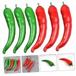 2 Sätze Simuliertes Pepper-Modell Wohnungsdeko Hausdeko Kunstgemüse Simulation Pfeffer Gefälschte Pfefferstütze Vorzeigemodell Gefälschte Essensrequisite Poly-Drache 6 Stück 