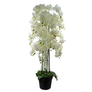 Realistische künstliche Orchideenpflanzen, vollständig getopft