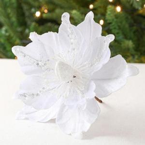 Glitzernder Weihnachtsstern, Weihnachtsbaumschmuck, hängende Dekoration für Weihnachtsbaum, Hochzeit, Party, Kranz, Dekoration (weiß)