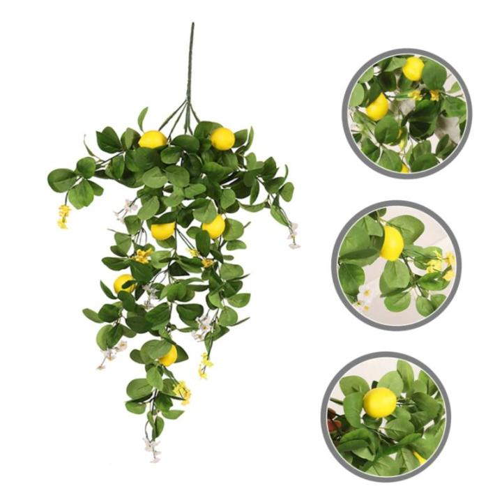 5St Simulation Zitronenrattan gelbe Zitronenzweige künstliche Blumenpflücker Künstliche Zitronenpflanze Dekorative Zitronenpflanze gefälschter Zitronenstiel zitronenzweig dekor