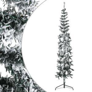 Künstlicher Weihnachtsbaum Grün und Weiß 180 cm Höhe PVC-Material Halb-Weihnachtsbaum Platzsparend Wand Christbaum Innen- und Außenbereich Wirtschaftliche Weihnachtsdekoration