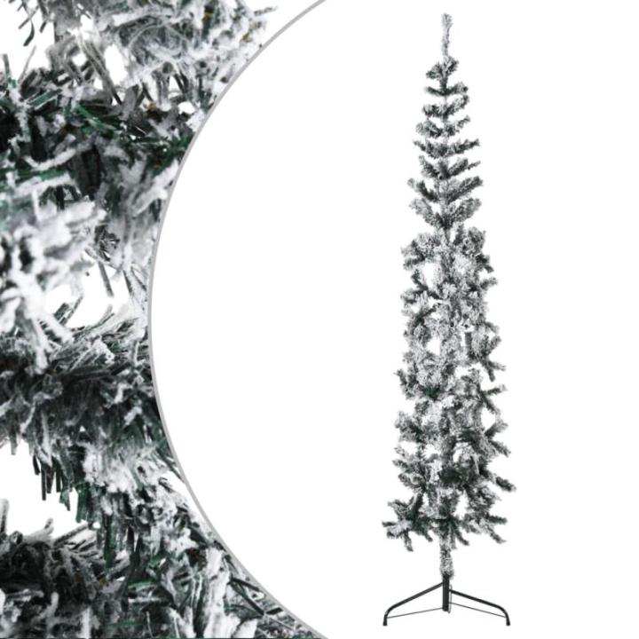 Künstlicher Weihnachtsbaum Grün und Weiß 180 cm Höhe PVC-Material Halb-Weihnachtsbaum Platzsparend Wand Christbaum Innen- und Außenbereich Wirtschaftliche Weihnachtsdekoration