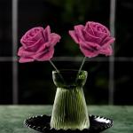 Kunstrozenbloemen met steel als kunstmatige decoratieve rozen van was, 10 roze rozenblaadjes als echt voor bloemstukken, bloemendecoratie, waxrozen als kunstrozen, begraafplaats, g