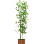Bamboe Bladeren DIY Decor Scherm met Houten Basis 2 m Hoge Faux Potplant voor Restaurant Kantoor Natuurlijk Groen Decor voor Binnenruimtes Eenvoudig Te Monteren en Onderhouden 6 Po